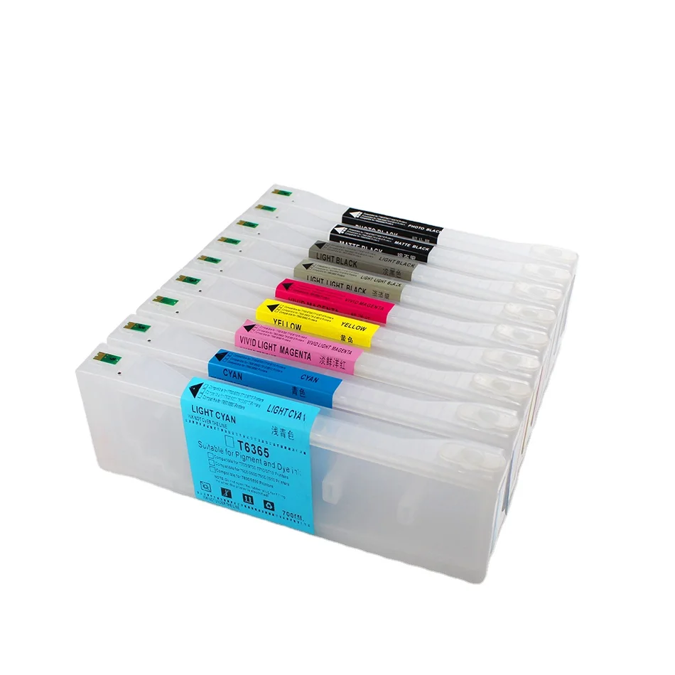 T6361-T6369 350ML 700ML Empty Refillable Ink Cartridge for Epson 7700 7900 9900 9890 9900 printer With Reset Chips