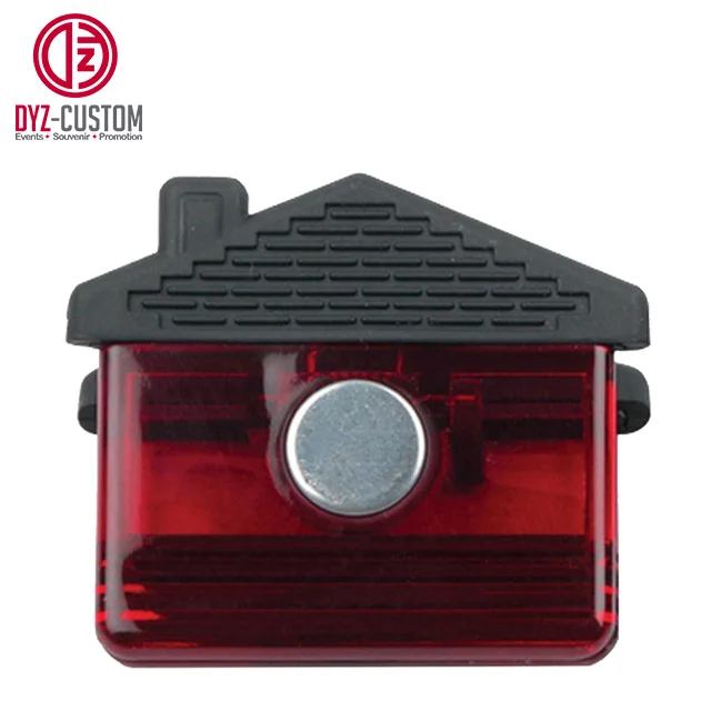 Customize house shaped magnetic clip plastic paper clip strong fridge magnet clips