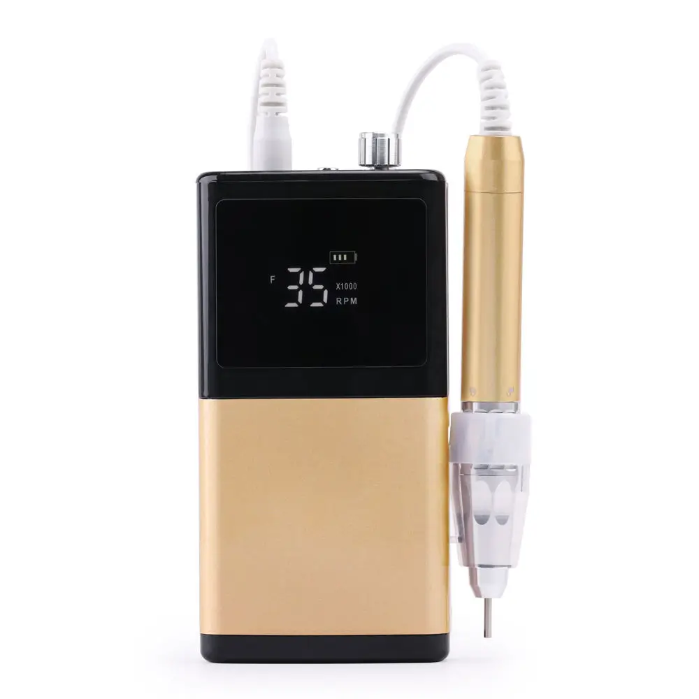 Powerful Nail Art Electric Drill Machine Brushless Motor Portable 35000rpm Rechargeable
