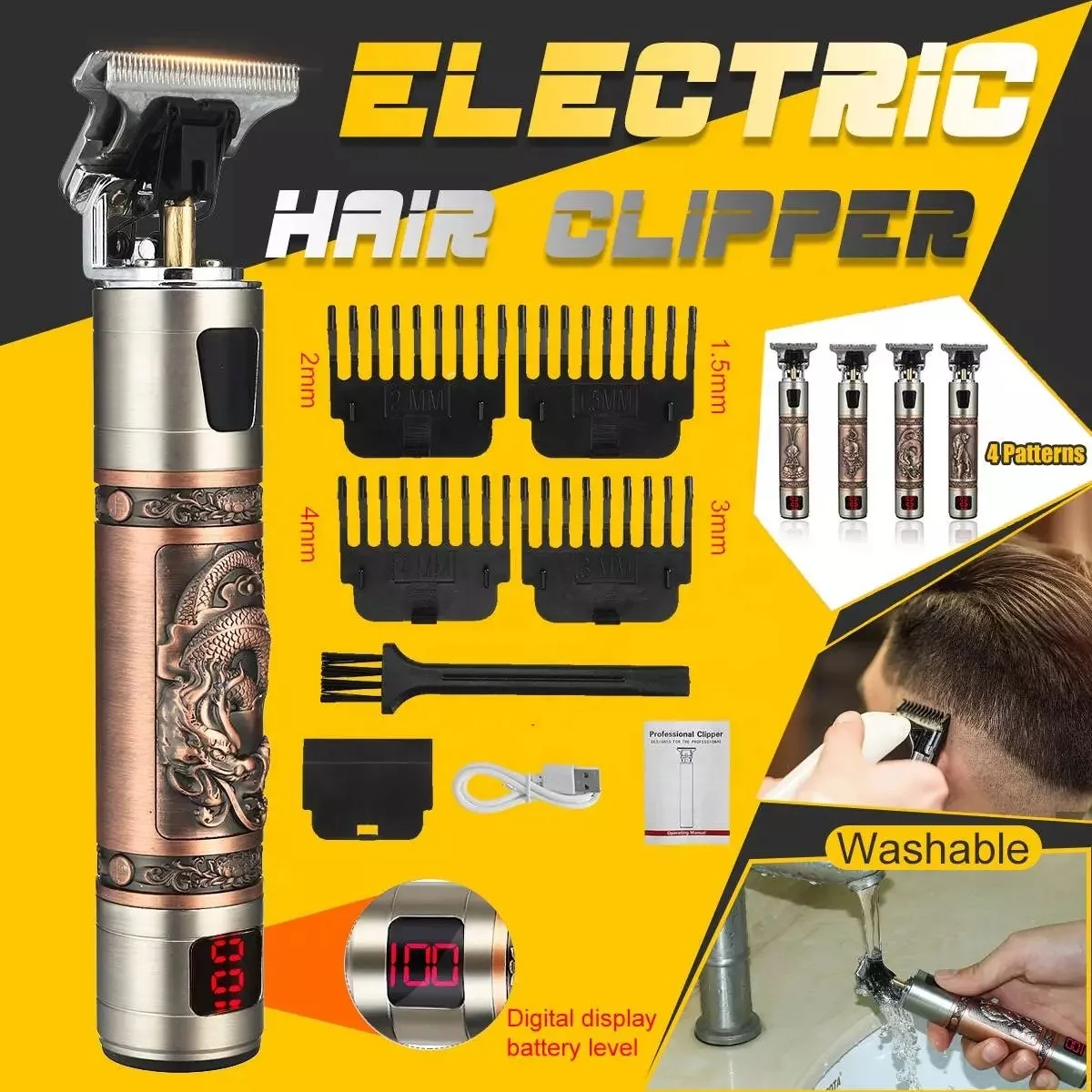 2021 T LCD Electric Trimmer USB Hair Clipper Rechargeable Shaver Beard Machine Chargeable For 0mm Men Cut Barber Cutting Machine