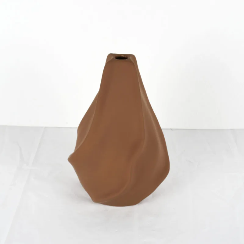 Hot Selling Decoration Office Desktop Living Room Flower Vase Ceramic wavy Flower Vase