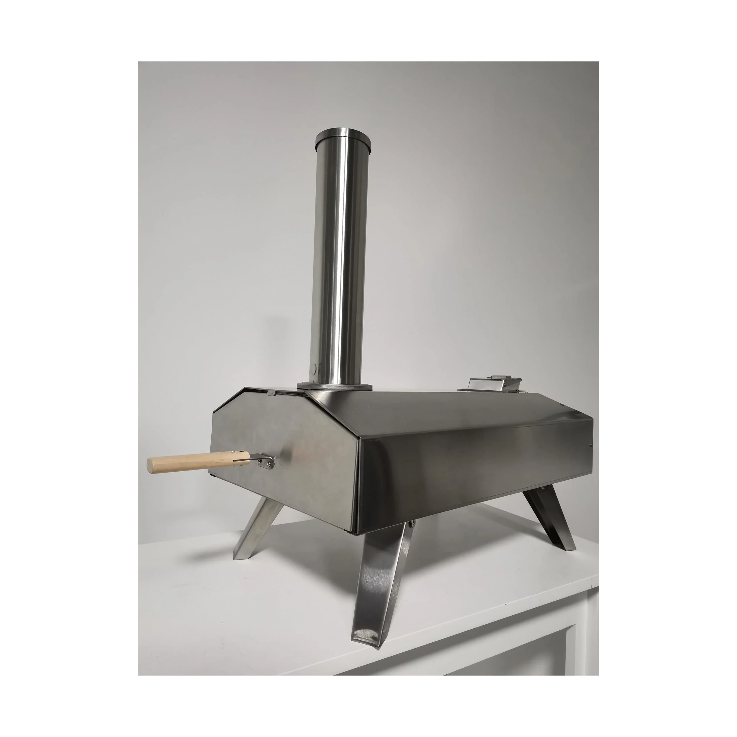 Tabletop Wood Pellet Pizza Oven Wood Fired Pizza Maker Portable Pizza Grill stand