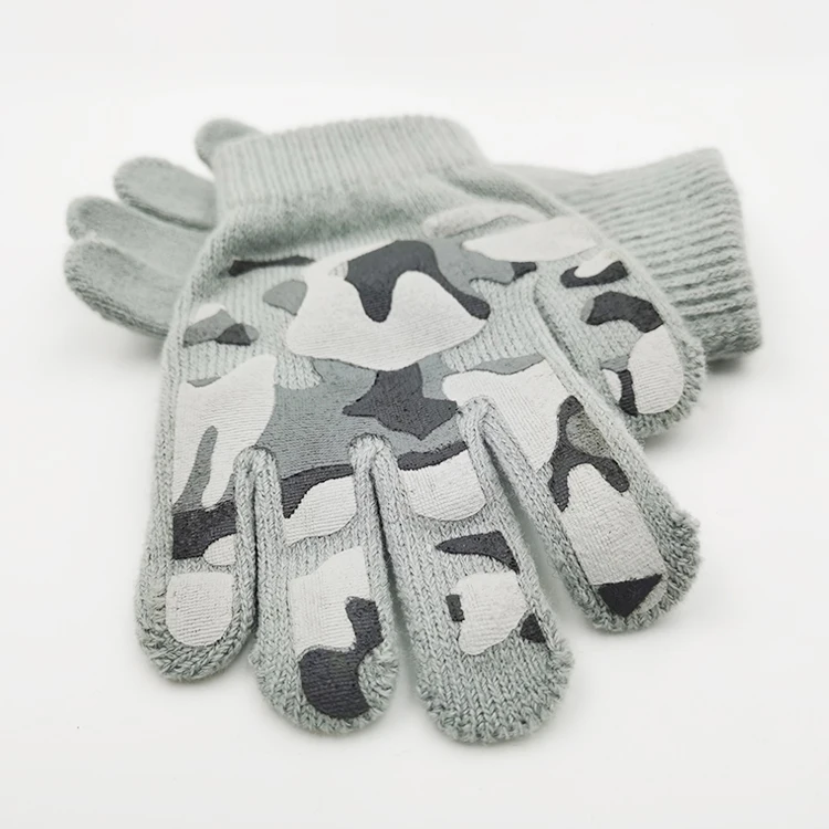 
Handsome simple high-quality winter warm knitted cotton gloves 