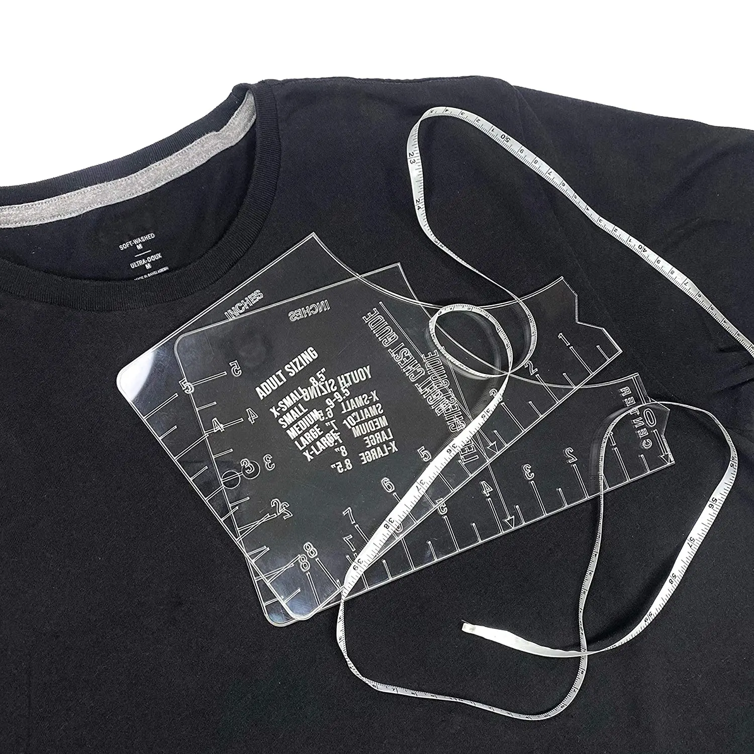 
RAYBIN 4pcs Placement Graphic Guide Home Daily Use Tool Transparent Acrylic t-shirt alignment ruler 