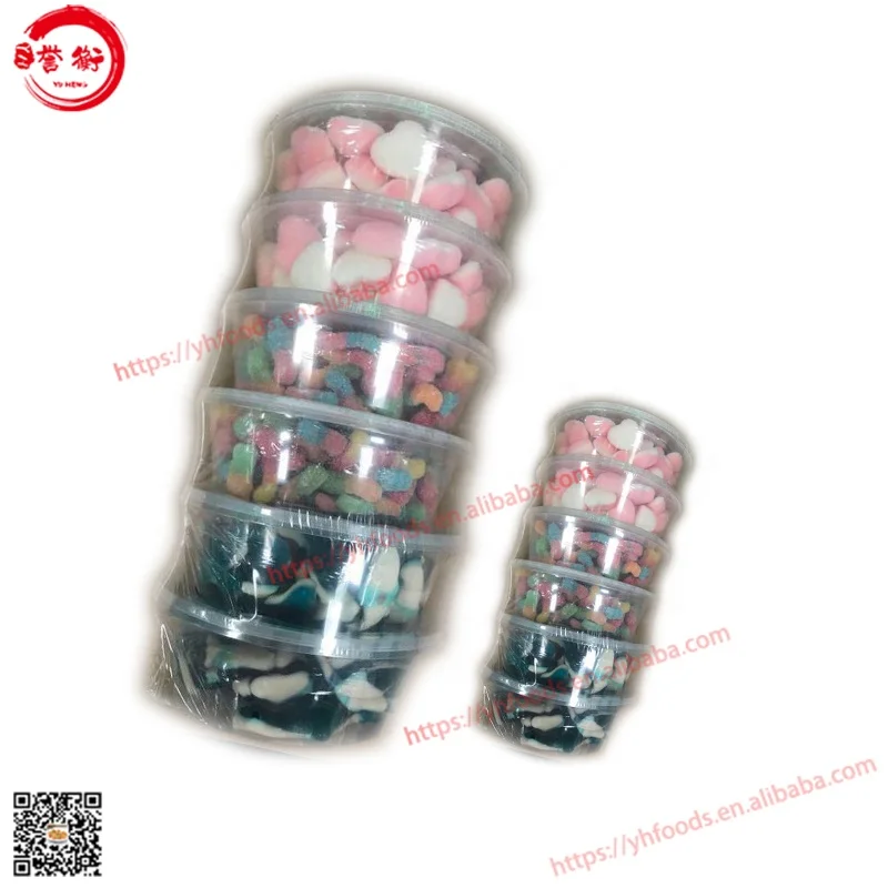 HALAL Super Sour sugared sugar coated Strawberry Ring Gummy Jelly Candy Sweets