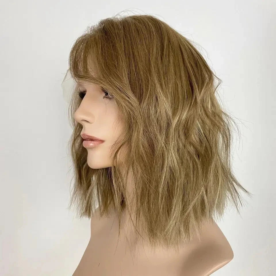 Supplier Price Raw Indian Virgin 14 Inches Honey Blonde Color Princess Quality Luxury Human Hair Wig 10a Human Hair Jewish Wigs
