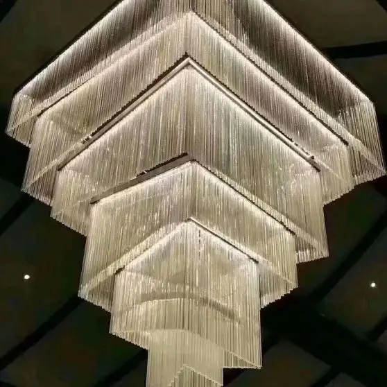 Индивидуальная большая Хрустальная люстра подвесной светильник для декора отеля JY9215