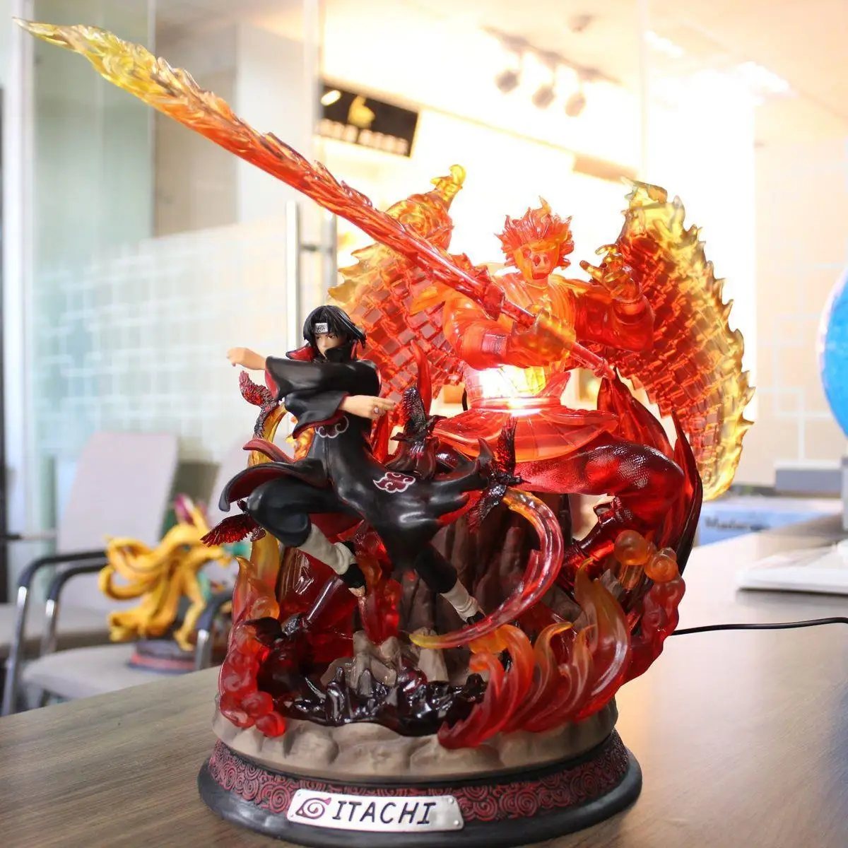 3 anime Naru-to figures GK large luminous models Susanoo Kakashi Sasuke Itachi figures