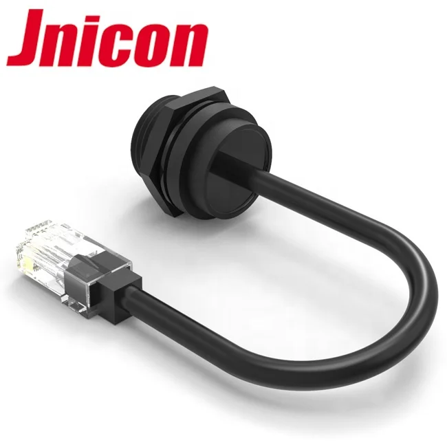 Jnicon IP67 ip68  M19 waterproof RJ45 connector with Ethernet cable