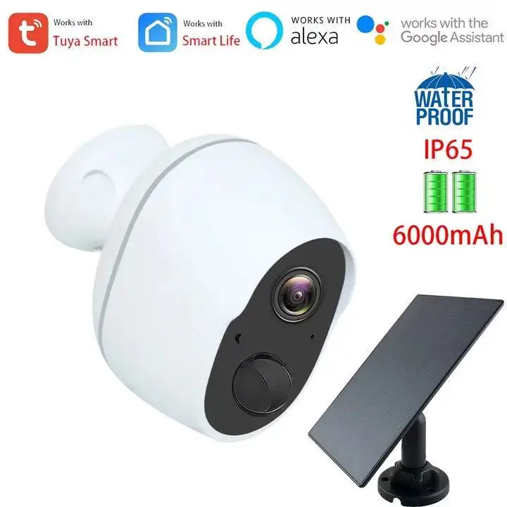 Solar Wireless Home Security HD 1080P Camera Rechargeable Battery PIR Camera With WIFI AP Hotspot Camera SD Card Cloud Storage