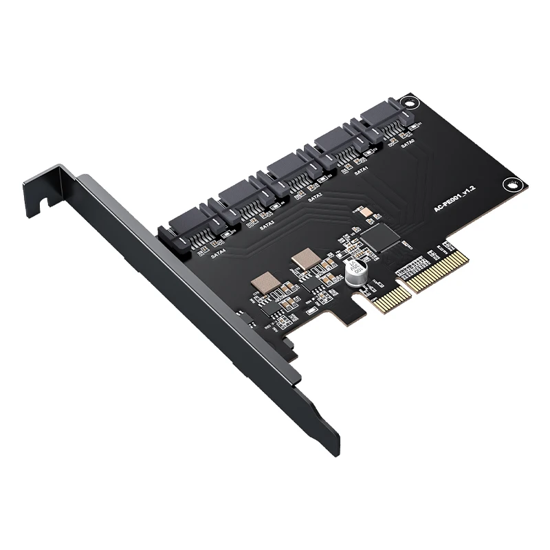 New Arrival 6Gbps Support Up to 80TB PCI-e X4 To 5 Port SATA 3.0 Expansion Card Adapter for PC
