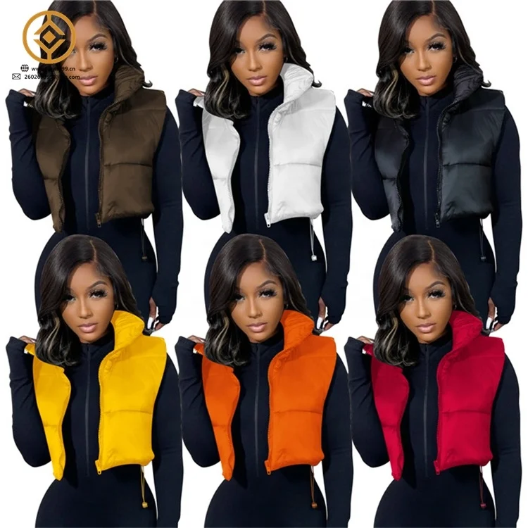 A332-Custom sleeveless bubble coat women vest winter puffer down jacket women