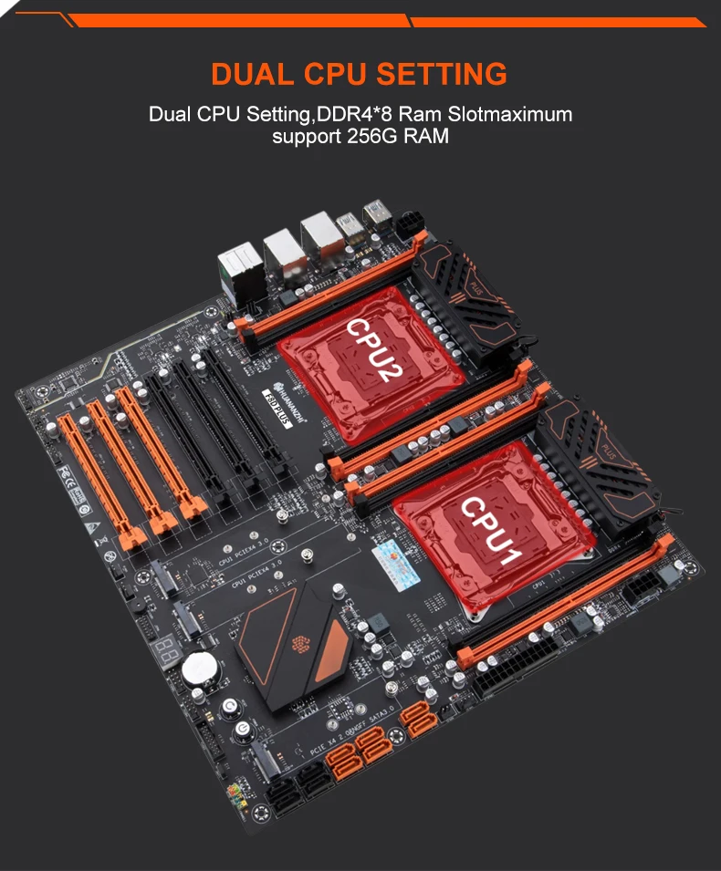 HUANANZHI X99 F8D PLUS LGA 2011-3 XEON X99 Motherboard support Dual CPU E5 V3 V4 DDR4