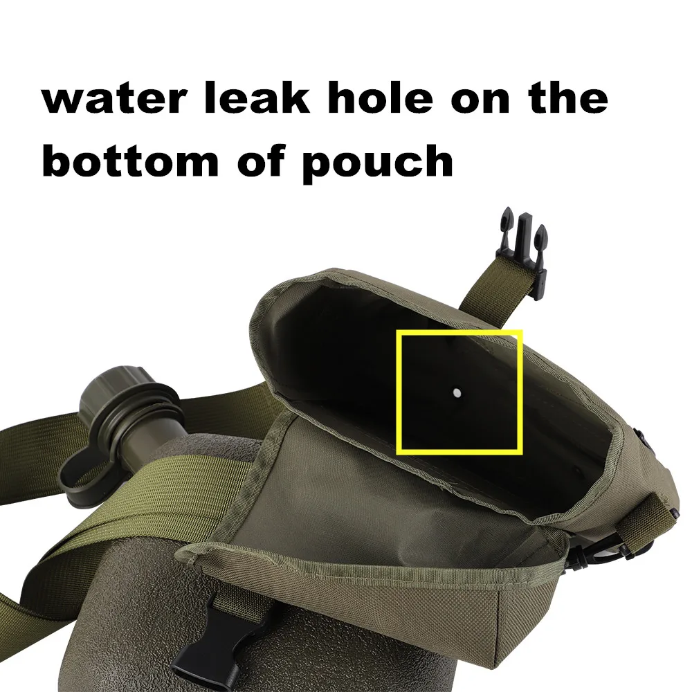 2L square shape field kettle customized camouflage drinking water bottle for  outdoor hiking climbing