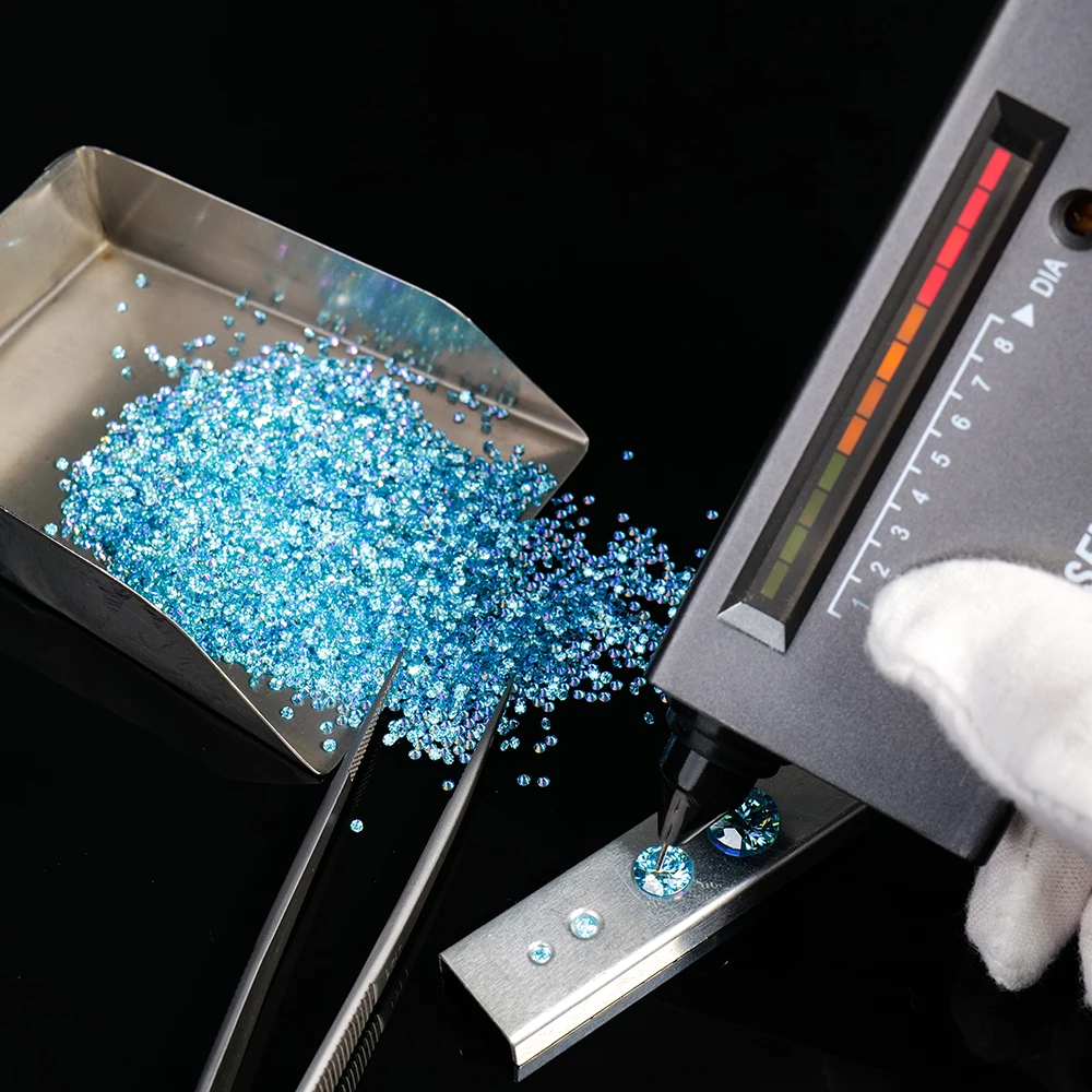 Factory Direct Wholesale Loose Gemstone 0.8-2mm Gra Certificate Vvs Ocen Blue Small Stone Melee Mossanite Moissanite Diamonds