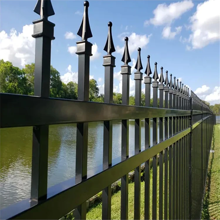 2024 Modern Iron Spear Pool Fence / Iron Wall Grilles Design / Steel Garden Fence