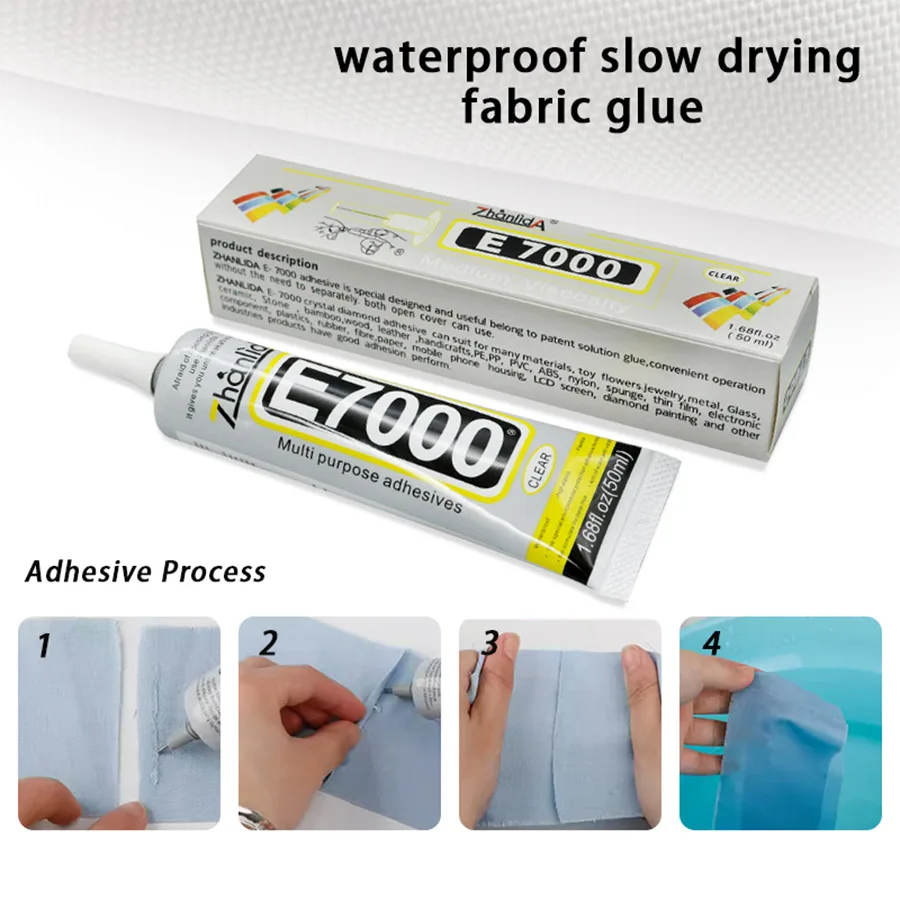 Zhanlida E7000 Textile Fabric Glue Soft Waterproof 50ml E7000  Liquid Universal Adhesive
