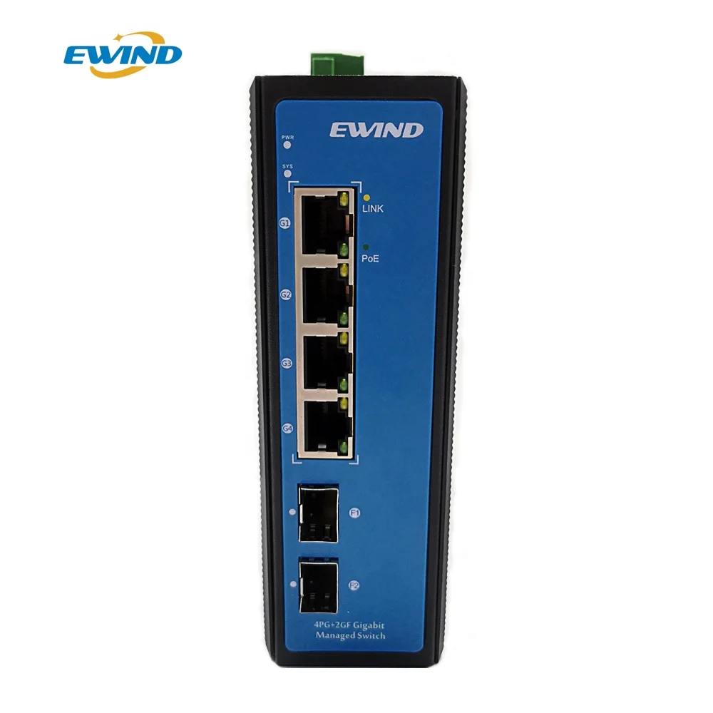 Switch PoE Wholesales  4*GE PoE +2*GF 1000M With Watchdog Function For CCTV System Industrial Switch