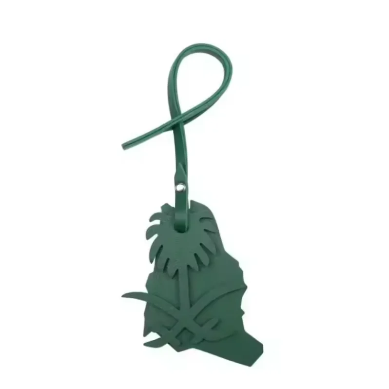 Wholesale PU Leather Saudi Map Palm Tree Bag Charms Keychain Backpack Pendant Women Bag charms Accessories