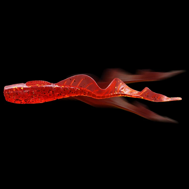Curved Tail 115mm 13.5g Worm Lure Big Soft Lure Colorful Glitter Paper Shinning Soft Plastic Trolling  Fishing Lure