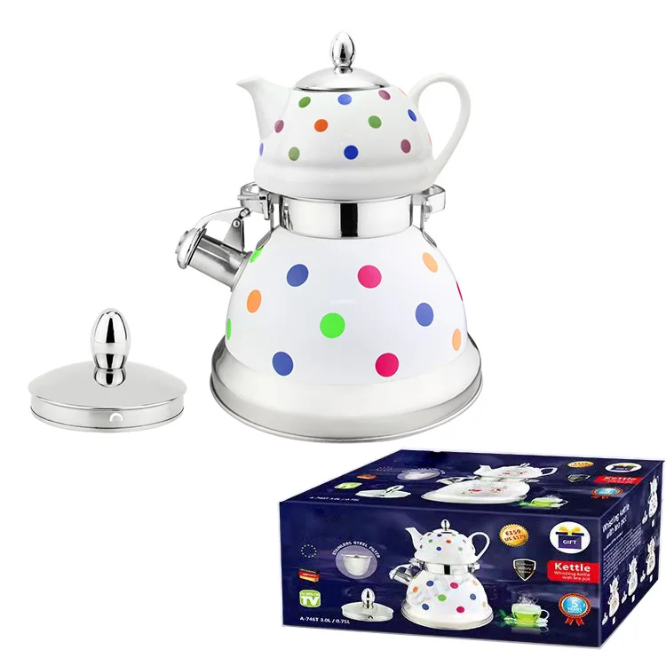 3L electric gas kettle tea maker Double Glass ceramic printing Tea pots kettle Container  Kitchen Tools & Gadgets