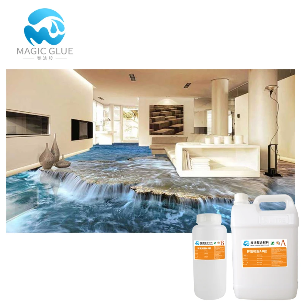 Wear-resistant and scratch-resistant epoxy resin for 3D wall paper floor