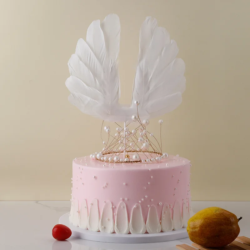 Girls Angel Feather Wings For Cake Decoration Topper