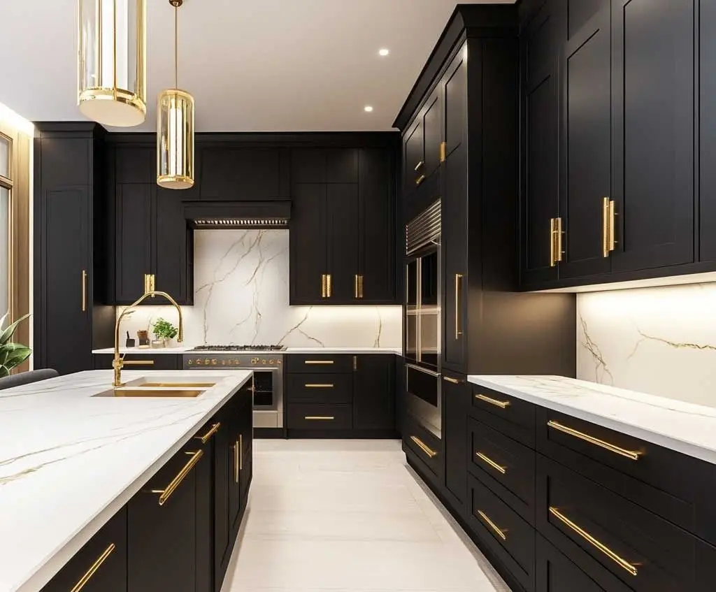 CBMmart Classic Kitchen Cabinet Walnut Custom Chinese New Kitchen Furniture Cabinet Walnut Wood Kitchen Cabinets For Sale