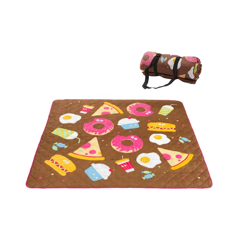 iNature China Factory Direct Cheap Picnic Blanket Extra Large Waterproof Picnic Rug With Pu Backing