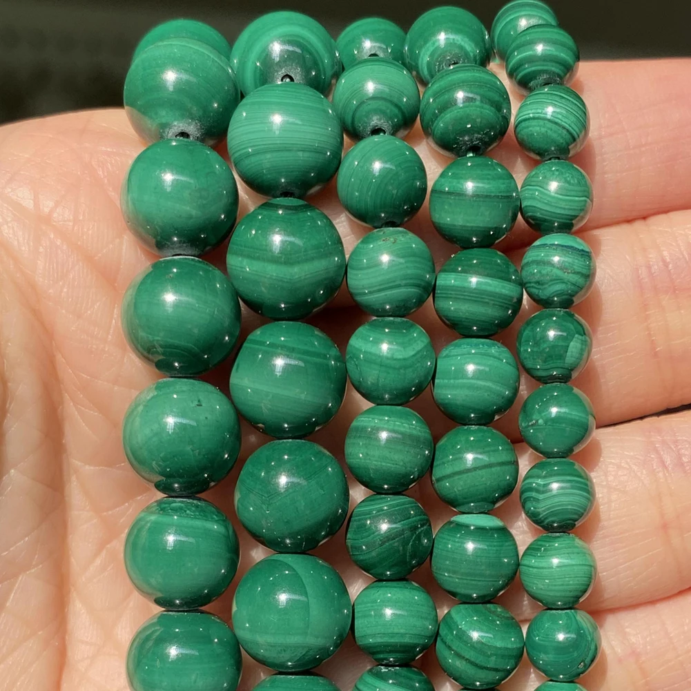 Factory Price Natural Malachite Stone Spacer Loose Round Bead For Jewelry Making 6-10 MM DIY Bracelets Accessories Wholesale