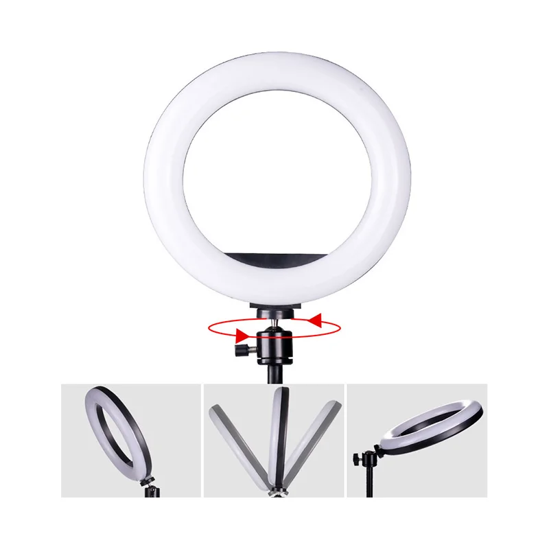 
10 Inch RGB Led Ring Light Stand Photography Studio Cosmetic Selfie Lamp Ring Light with Tripods 