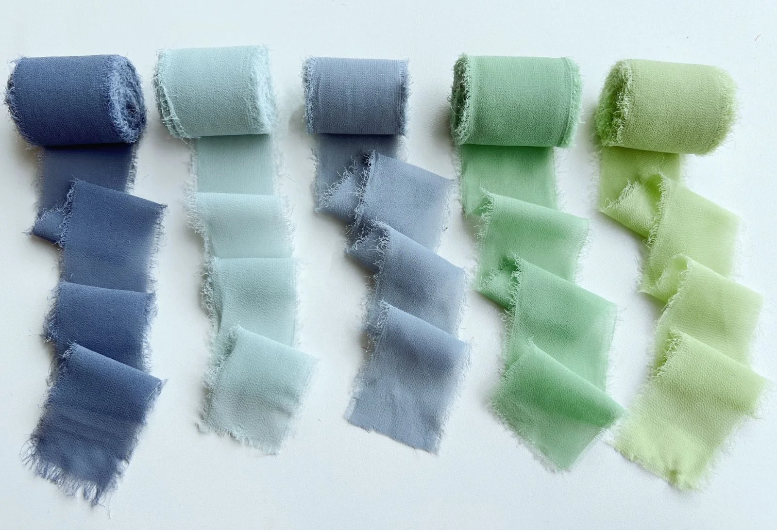 1 1/2' handmade rough edge frayed raw chiffon ribbon wholesale