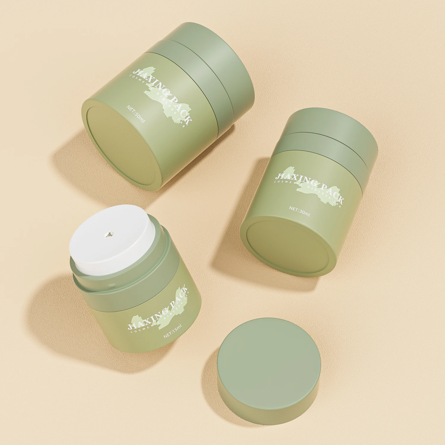 Empty 15ml 30ml 50ml eye face cream lotion container acrylic powder jars double wall cosmetic airless pump jar