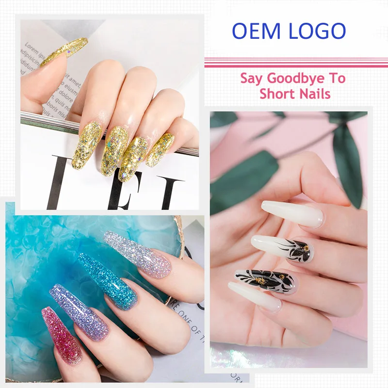Manufacturer In Stock Easy Soak Off Acrylic Gel Nail Extensions Solid Nail Tip Gel Acrylic Nails