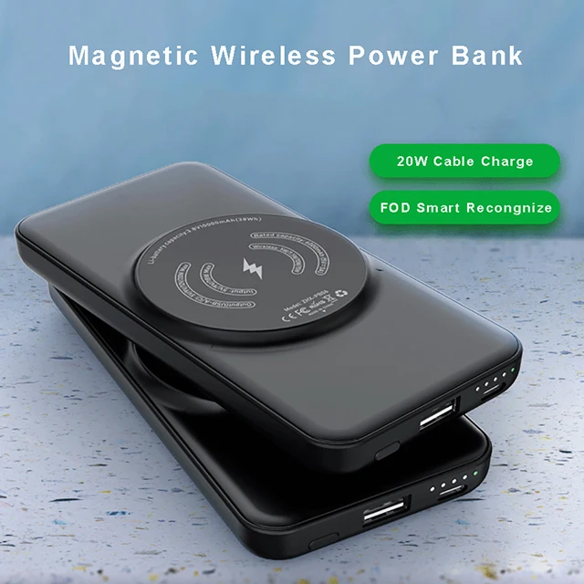 
15W QI Wireless Charge Magnetic power bank 10000mah Fast Charge Portable Battery Backup pack 