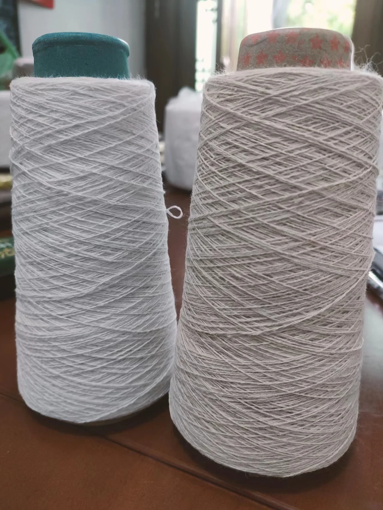 cheap price knitting eco friendly white customized yarn cotton polyester yarn ne12/2 yarn for high quality carpet