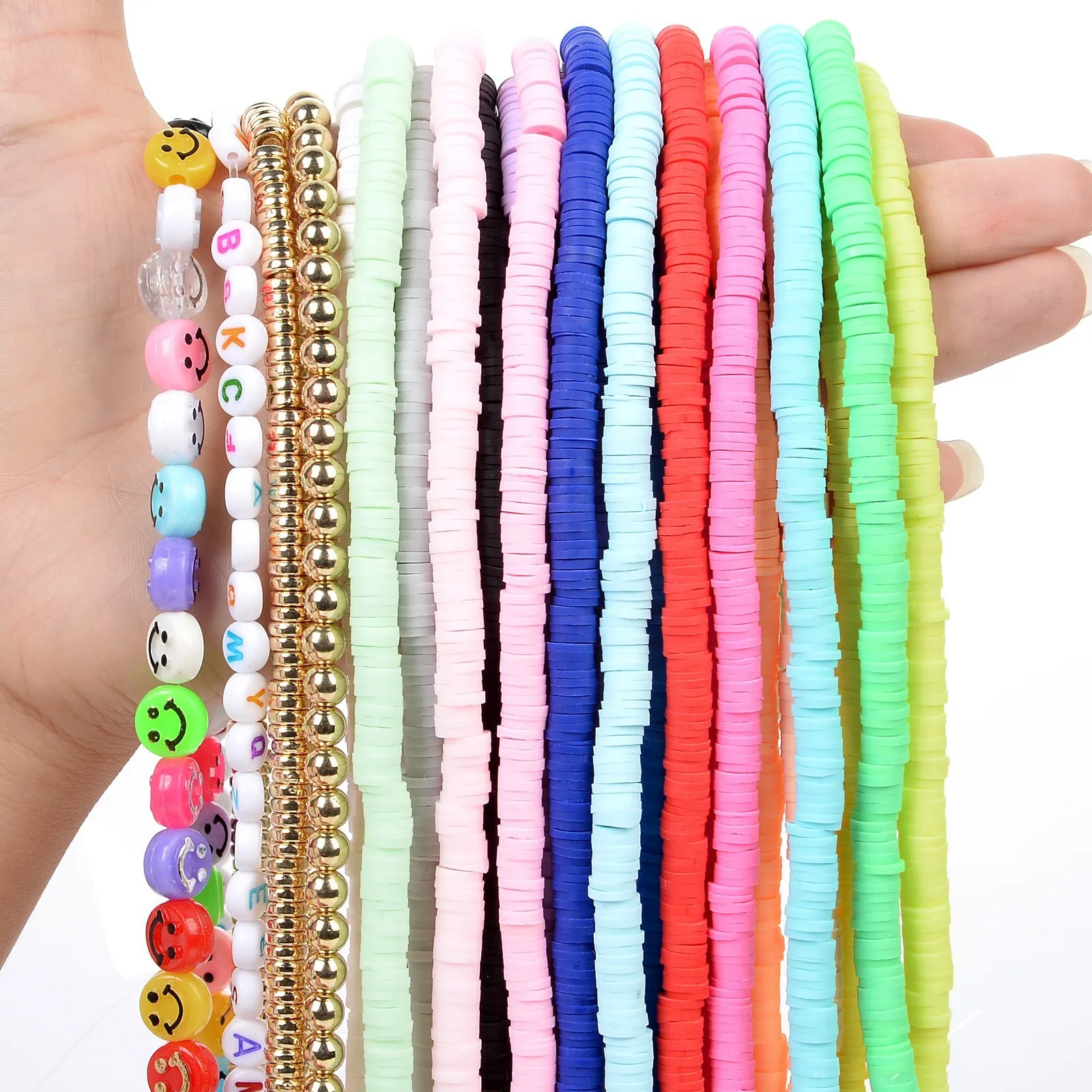 Mix Color 6mm Polymer Clay Beads Loose Spacer Beads For Jewelry Making DIY Bracelets Clay Sets