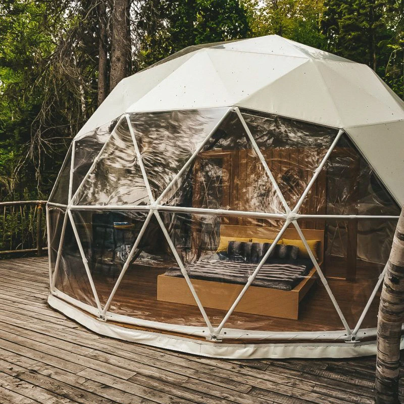 Outdoor tents igloo glamping holiday waterproof pvc dome igloo tent glamping tent with pool