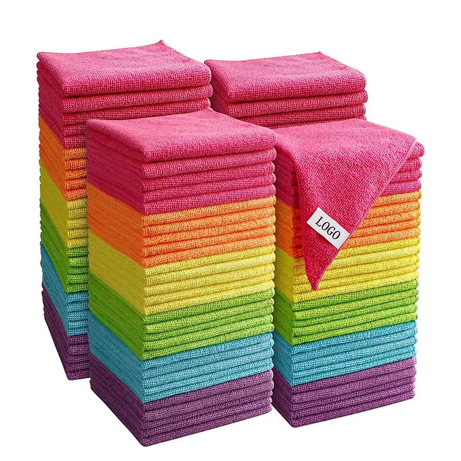 Reusable Household Cleaning Kitchen Towels Dish Rags Absobrbent Microfiber Cleaning Car Wash Cloths Microfiber Cleaning Cloth