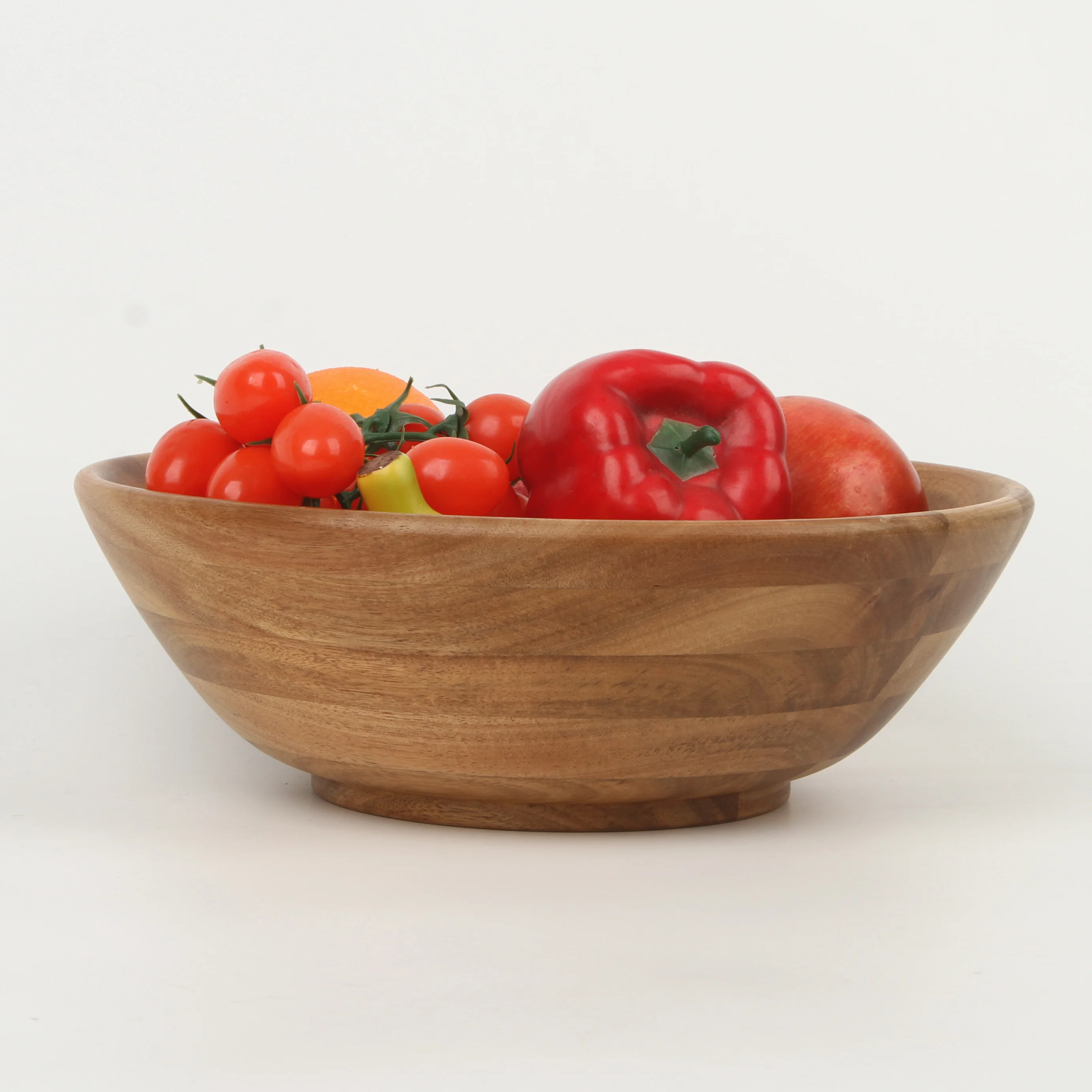 12 inch Acacia Wood Salad Serving Bowl, Wood fruit bowl