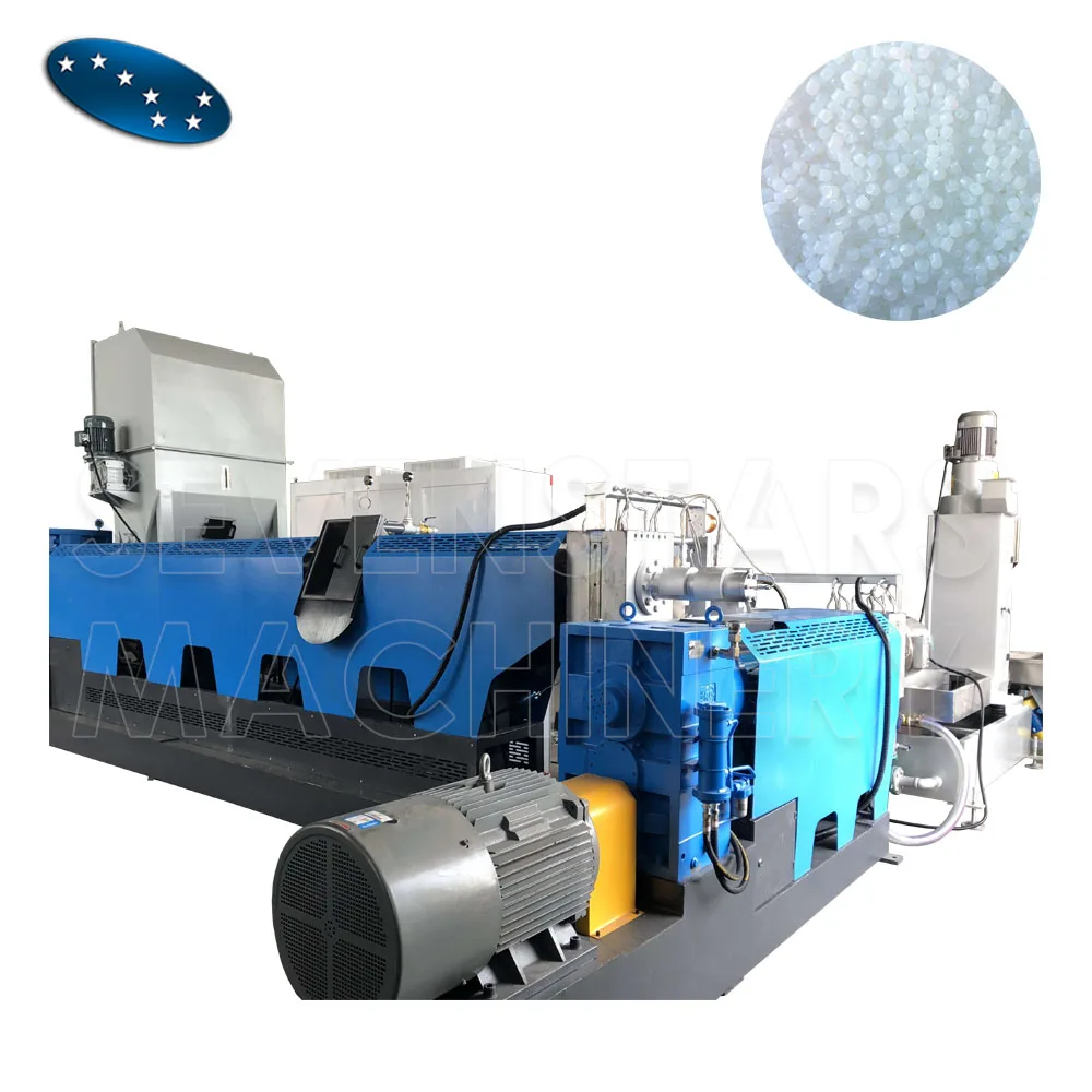 Sevenstars 300kg/h side force feeding type water ringring cutting Plastic pelletizing granulator for pp pe films and scraps