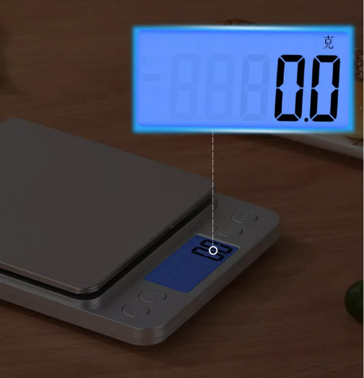 Household Kitchen Electronic Baking Gram Scale Gold LCD Display Digital Display Rectangle Battery Powered Jewelry Scale with Lid