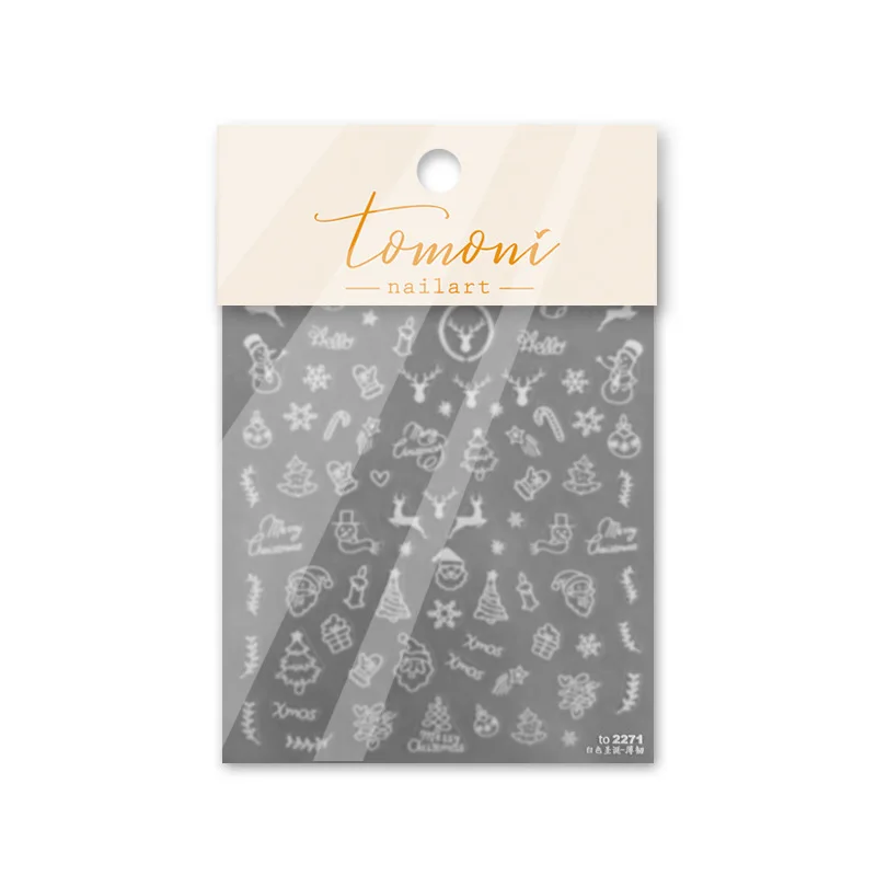 Emboss 3D Nail Art Polish Stickers Japanese 5d Stereo Ethereal Snowflake Gel Acrylic Nails Supplies Salon Winter Sticker 2023