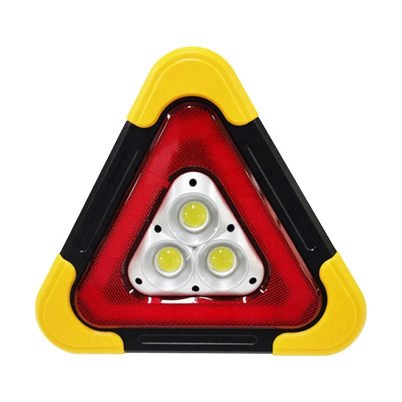 Car Emergency Rechargeable Floodlight Road Hazard LED Outdoor Warning Sign Light Triangle Emergency Light