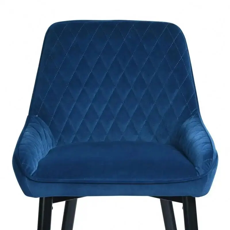 Ddp EU Warehouse Wholesale Nordic Luxury Modern Breakfast Velvet Leather High Counter Chairs Bar Stools for Kitchen Restaurant