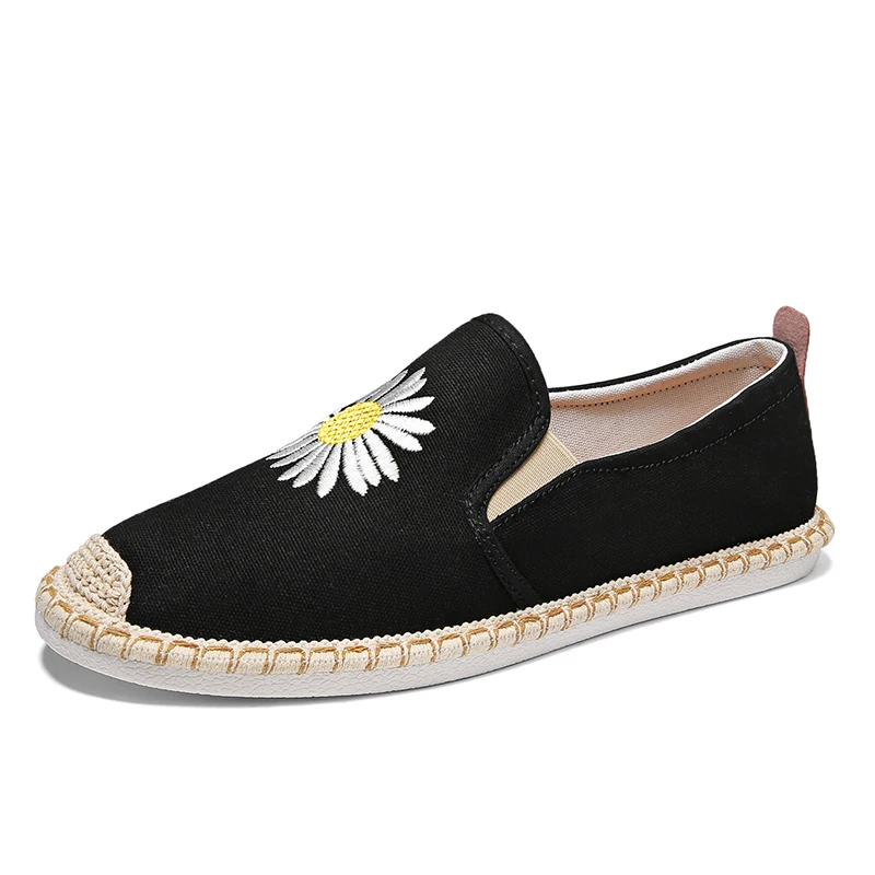 White Embroidered New Model Jute Sole Espadrilles Men Shoes