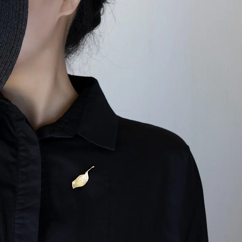 
Vintage 925 Sterling Silver Leaf Brooches Charming Women Brooches 