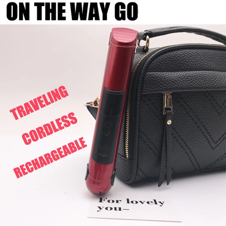 
2020 Original USB Rechargeable Cordless Curling Mini Travel Flat Iron With Teeth 