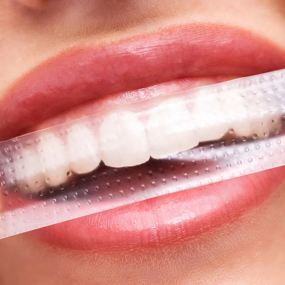 Smilekit CE Approved Non Peroxide 28PCS Flavoured Teeth Whitening Strips PAP Dry Strips Fast Whitening Result