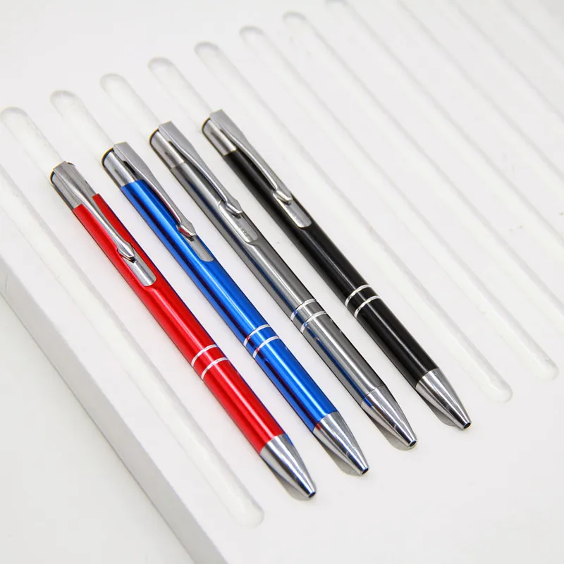 
wholesale school office engraving personalized gift grey silver metal ball pen 